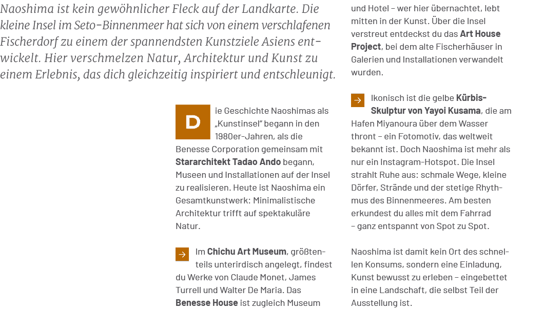 und Hotel – wer hier bernachtet, lebt mitten in der Kunst.  ber die Insel verstreut entdeckst du das Art House Proje...