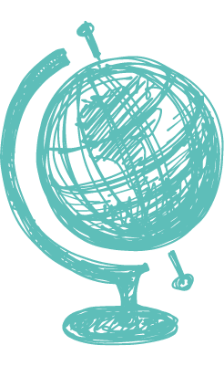 Gezeichneter Globus