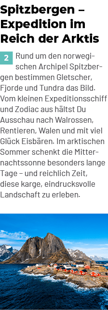 Spitzbergen – Expedition im Reich der Arktis ￼Rund um den norwegischen Archipel Spitzbergen bestimmen Gletscher, Fjor...
