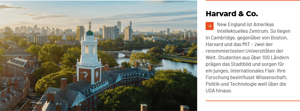 Harvard & Co. ￼New England ist Amerikas intellektuelles Zentrum. So liegen in Cambridge, gegen ber von Boston, Harvar...