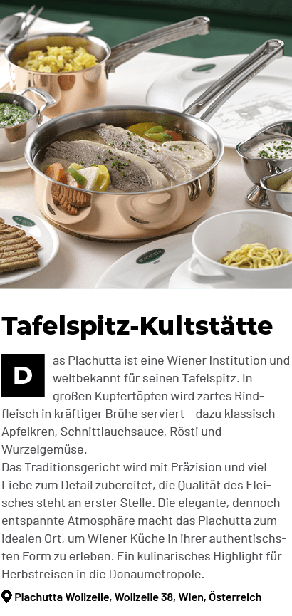 Tafelspitz Kultst tte ￼as Plachutta ist eine Wiener Institution und weltbekannt f r seinen Tafelspitz. In gro en Kupf...