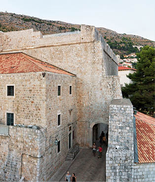 Fort Revelin in the Old City of Dubrovnik, Croatia. People on the background