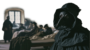 Period Reenactment of Plague Doctors in a Historical Setting.Generative ai