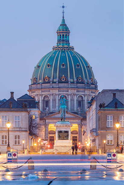 Frederik's Church at Copenhagen town square in Denmark