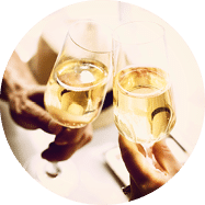 Couple is dating at a restaurant