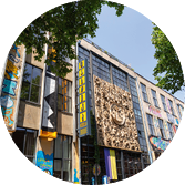 Tbilisi, Georgia - 16 JUNE, 2024: The Fabrika Hostel is an ex soviet textile factory refurbished as a hip hostel and social venue in Tbilisi, Georgia.