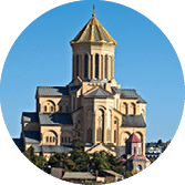 A beautiful view of St. Nicholas church captured in Tbilisi, Georgia