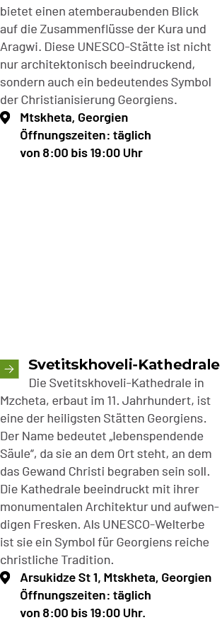 bietet einen atemberaubenden Blick auf die Zusammenfl sse der Kura und Aragwi. Diese UNESCO St tte ist nicht nur arch...