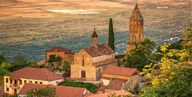 Old fortifications in sighnaghi the capital of the wine region Kakheti in Georgia caucasus