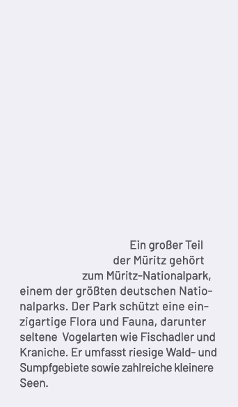 Ein gro er Teil der M ritz geh rt zum M ritz Nationalpark, einem der gr ten deutschen Natio nalparks. Der Park sch t...