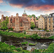 Edinburgh - Dean village at dramatic sunrise, Scotland