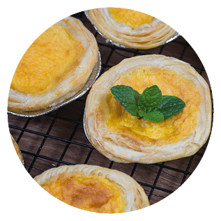 Egg tart, traditional Portuguese dessert, 