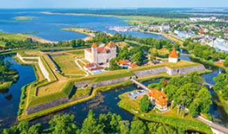 Panorama of Kuressaare Castle in Estonia.