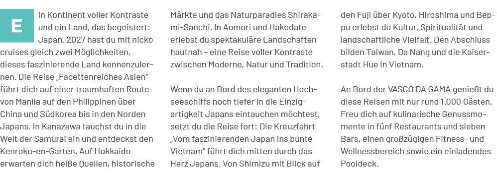 den Fuji ber Kyoto, Hiroshima und Beppu erlebst du Kultur, Spiritualit t und landschaftliche Vielfalt. Den Abschluss...