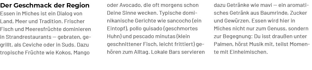dazu Getr nke wie mavi — ein aromatisches Getr nk aus Baumrinde, Zucker und Gew rzen. Essen wird hier in Miches nicht...