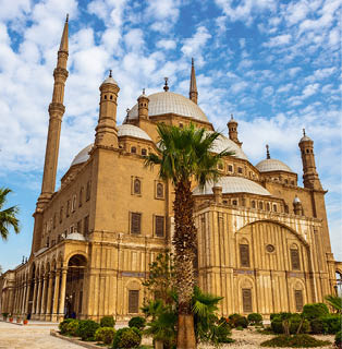 Cairo Citadel at summer day with blue cloudy sky