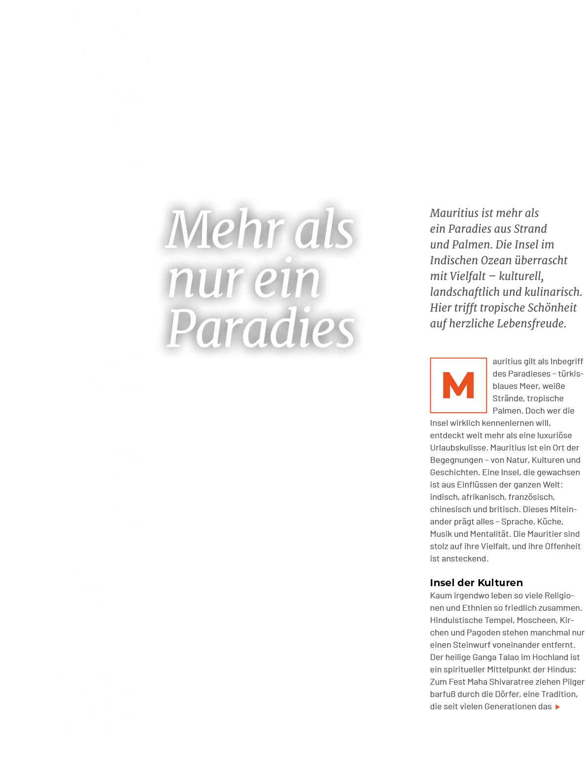 Mehr als nur ein Paradies,MAURITIUS,Mauritius ist mehr als ein Paradies aus Strand und Palmen. Die Insel im Indischen...
