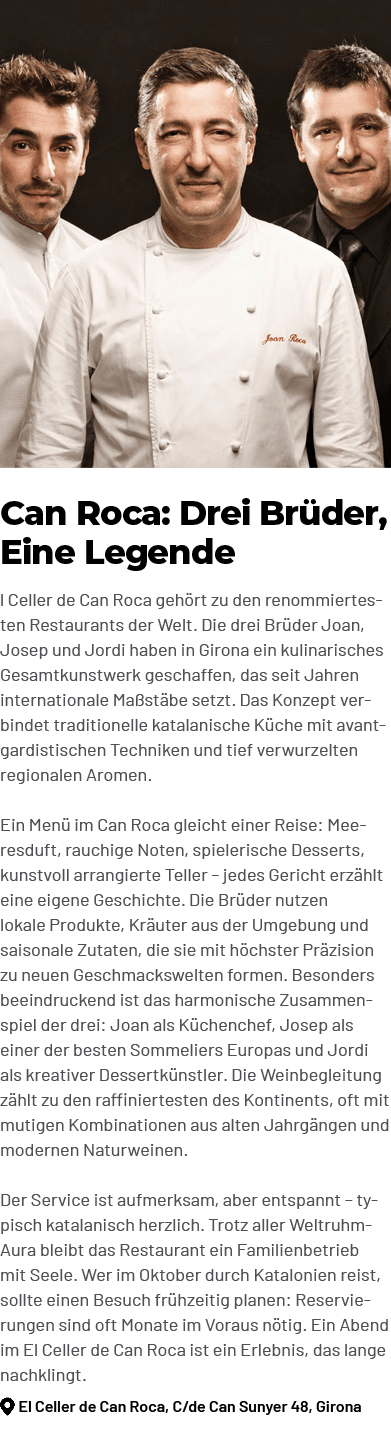 Can Roca: Drei Br der, Eine Legende l Celler de Can Roca geh rt zu den renommiertesten Restaurants der Welt. Die drei...