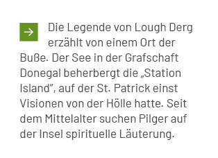 ￼Die Legende von Lough Derg erz hlt von einem Ort der Bu e. Der See in der Grafschaft Donegal beherbergt die „Station...