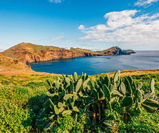 Scenic ocean landscape. Vereda da Ponta de Sao Lourenco or Ponta de Sao Lourenco in Madeira island, Portugal. 