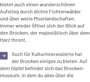 bietet auch einen wundersch nen Aufstieg durch dichte Fichtenw lder und ber weite Moorlandschaften. Immer wieder  ff...