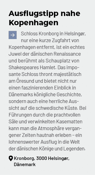 Ausflugstipp nahe Kopenhagen ￼Schloss Kronborg in Helsing r, nur eine kurze Zugfahrt von Kopenhagen entfernt, ist ein...
