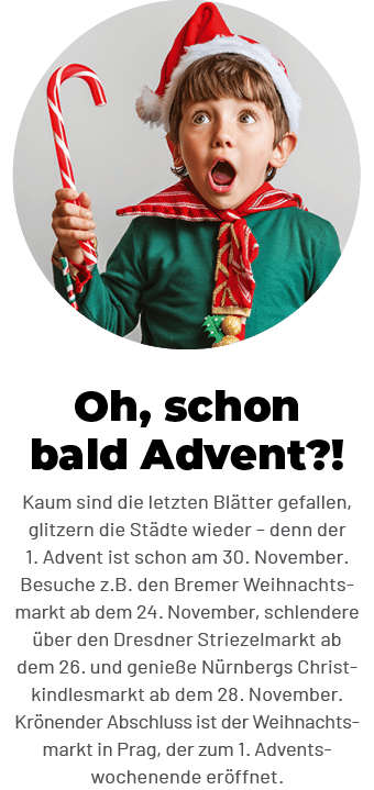 Kaum sind die letzten Bl tter gefallen, glitzern die St dte wieder – denn der 1. Advent ist schon am 30. November. Be...