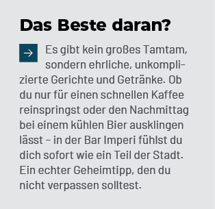 Das Beste daran? ￼Es gibt kein gro es Tamtam, sondern ehrliche, unkomplizierte Gerichte und Getr nke. Ob du nur f r e...
