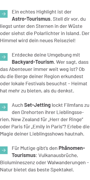  ￼Ein echtes Highlight ist der Astro Tourismus. Stell dir vor, du liegst unter den Sternen in der W ste oder siehst d...
