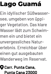 Lago Guam Ein idyllischer S  wassersee, umgeben von  ppiger Vegetation. Das klare Wasser l dt zum Schwimmen ein und ...