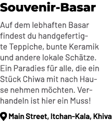 Souvenir Basar Auf dem lebhaften Basar findest du handgefertigte Teppiche, bunte Keramik und andere lokale Sch tze. E...