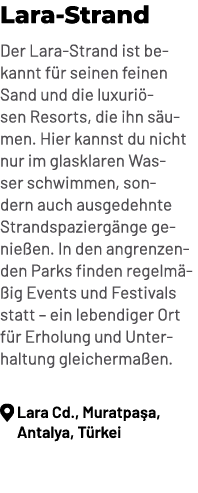 Lara Strand Der Lara Strand ist bekannt f r seinen feinen Sand und die luxuri sen Resorts, die ihn s umen. Hier kanns...