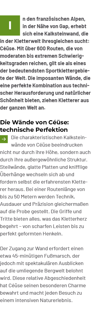 ￼n den franz sischen Alpen, in der N he von Gap, erhebt sich eine Kalksteinwand, die in der Kletterwelt ihresgleichen...