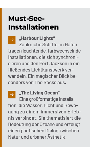 Must See Installationen ￼„Harbour Lights“ Zahlreiche Schiffe im Hafen tragen leuchtende, farbwechselnde Installatione...