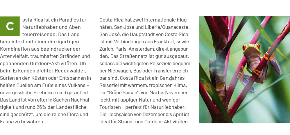 Costa Rica hat zwei internationale Flugh fen, San Jos und Liberia/Guanacaste. San Jos , die Hauptstadt von Costa Ric...