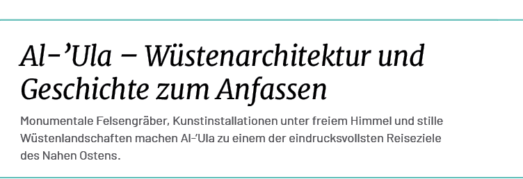 Al ’Ula – W stenarchitektur und Geschichte zum Anfassen Monumentale Felsengr ber, Kunstinstallationen unter freiem Hi...