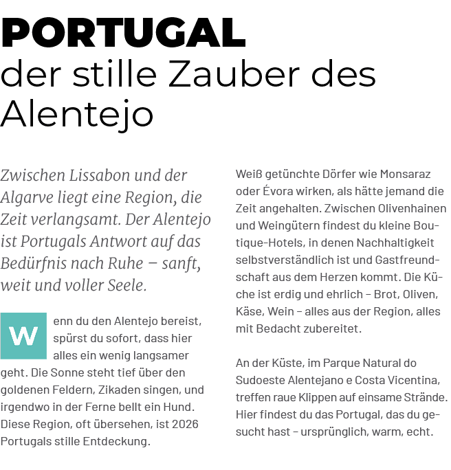 Portugal der stille Zauber des Alentejo,Wei get nchte D rfer wie Monsaraz oder  vora wirken, als h tte jemand die Ze...